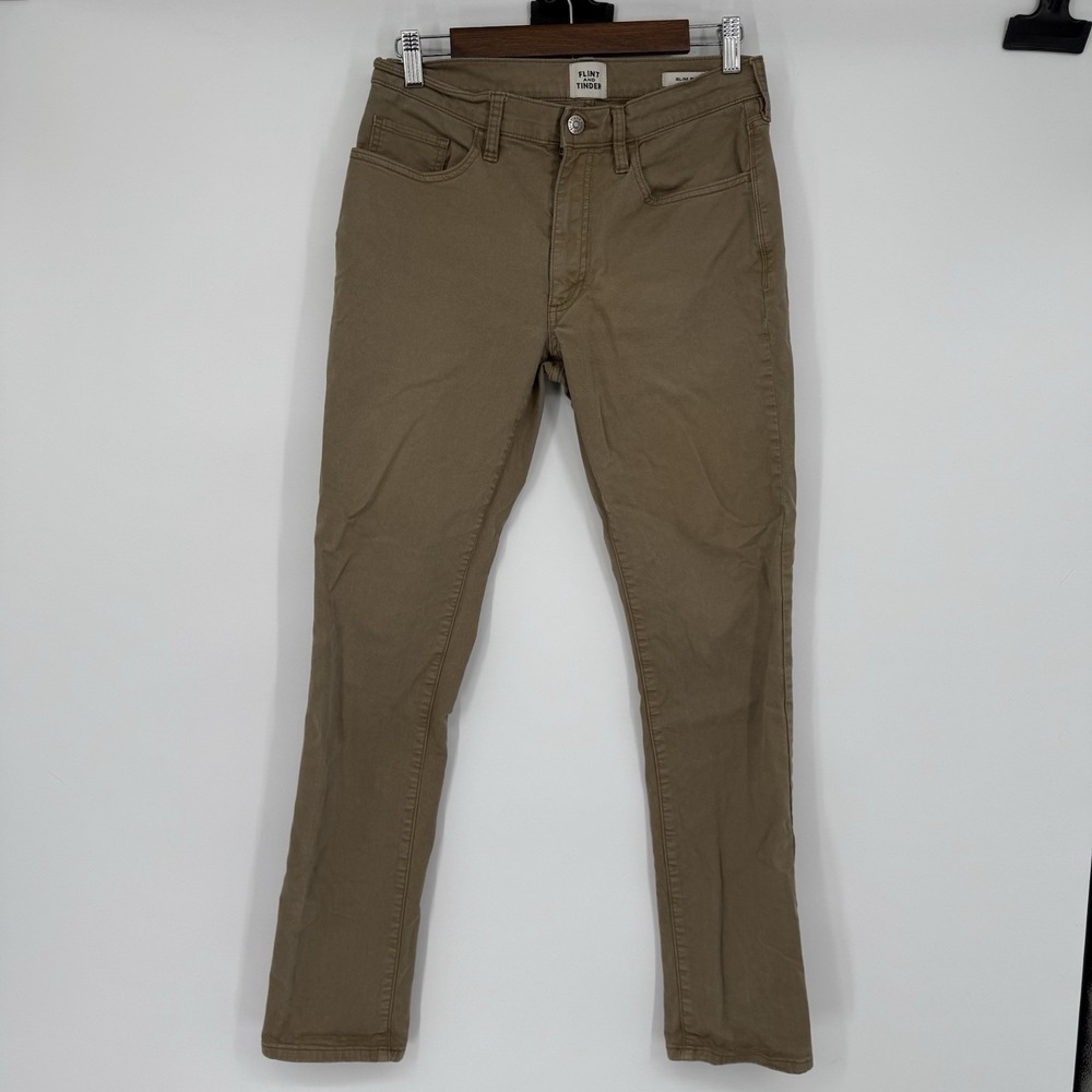 Flint & Tinder Mens Size 30x32 Slim Fit Khaki Pants Cotton Blend‎ Chino Stretch